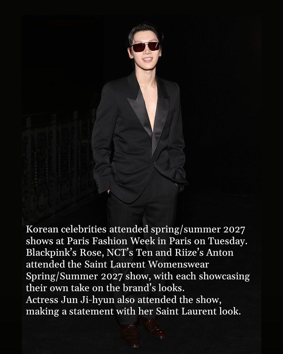 TheKoreaHerald's tweet photo. Korean celebrities attended Spring/Summer 2027 shows at Paris Fashion Week in Paris on Tuesday.

https://t.co/0a4NO5y6NE https://t.co/0yCT0Fj3dQ