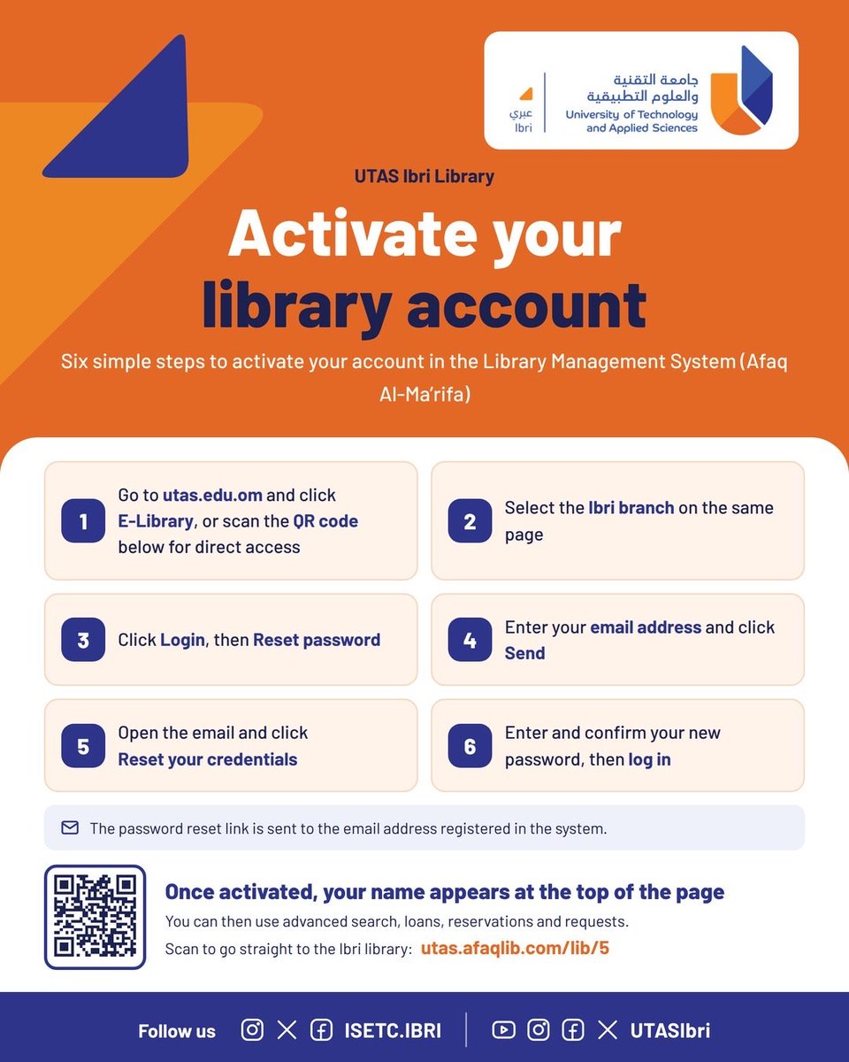 LRC_CAS's tweet photo. #جامعة_التقنية_والعلوم_التطبيقية_بعبري #آفاق_المعرفة #المكتبة https://t.co/cLeMxqnvwy