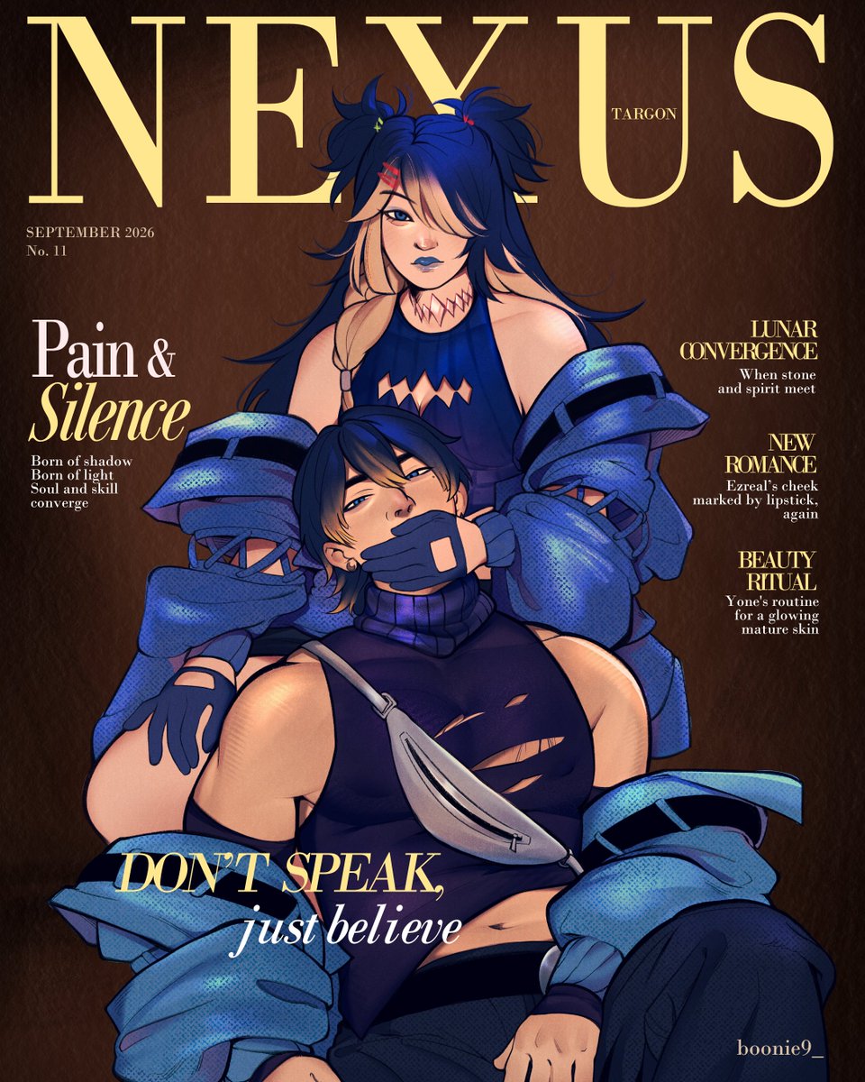boonie9_'s tweet photo. Magazine cover 🩵🩵
#Aphelios #Alune https://t.co/bYdQMR7PbM