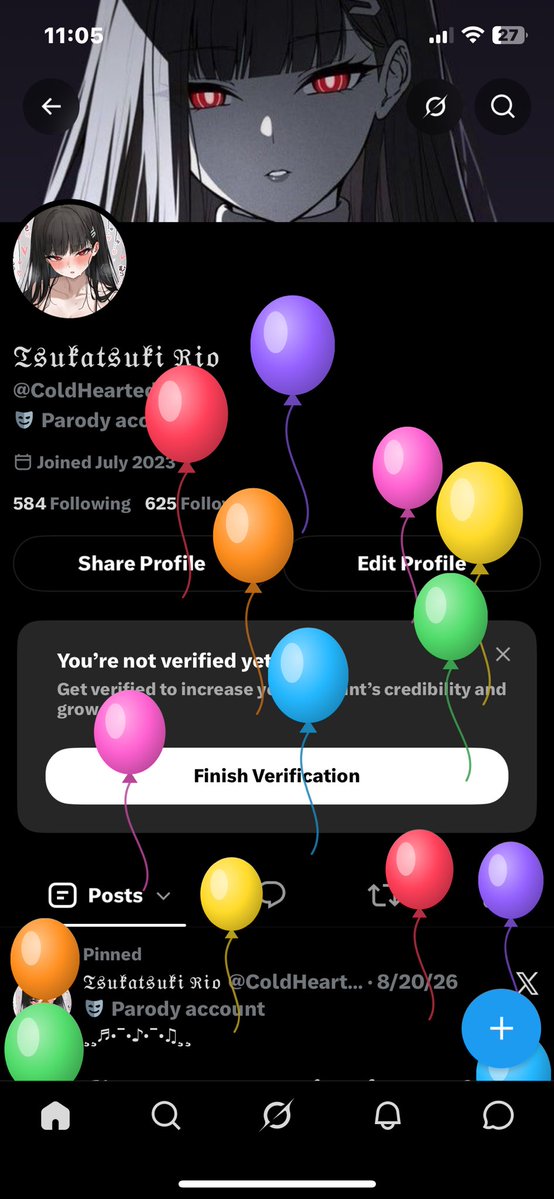 ColdHeartedHalo's tweet photo. Last hour and my balloons finally show up…. yay… https://t.co/nokuP4yRiw