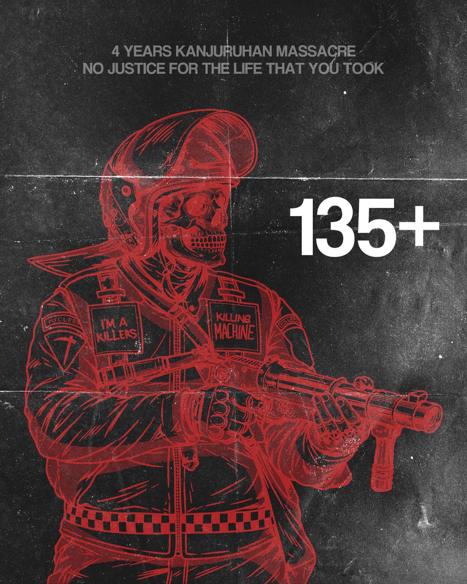 Amin_Hammers's tweet photo. 4 YEARS WITHOUT JUSTICE FOR THE LIFE THAT YOU TOOK

NEVER FORGET 135+ 

#KanjuruhanMassacre #135+ #1312 https://t.co/1AlFZte3FW