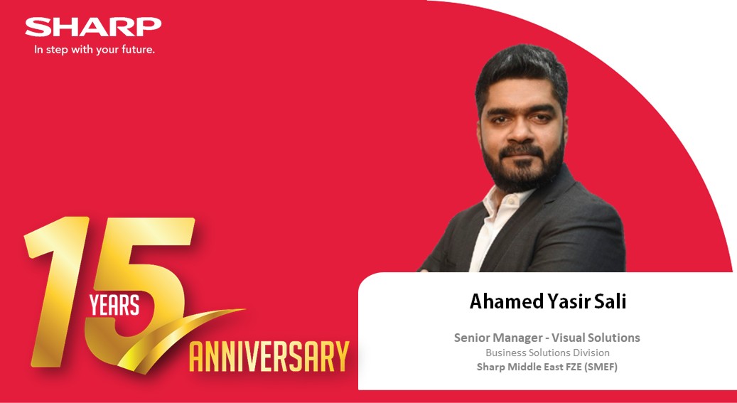 SharpSolMEA's tweet photo. Congratulations to Ahamed Yasir Sali for completing 15 years at 𝗦𝗛𝗔𝗥𝗣 𝗠𝗶𝗱𝗱𝗹𝗲 𝗘𝗮𝘀𝘁 &amp; 𝗔𝗳𝗿𝗶𝗰𝗮.

#SHARP #SHARPMEA #sharpmiddleeast #sharpafrica https://t.co/TxyOYNYvcA