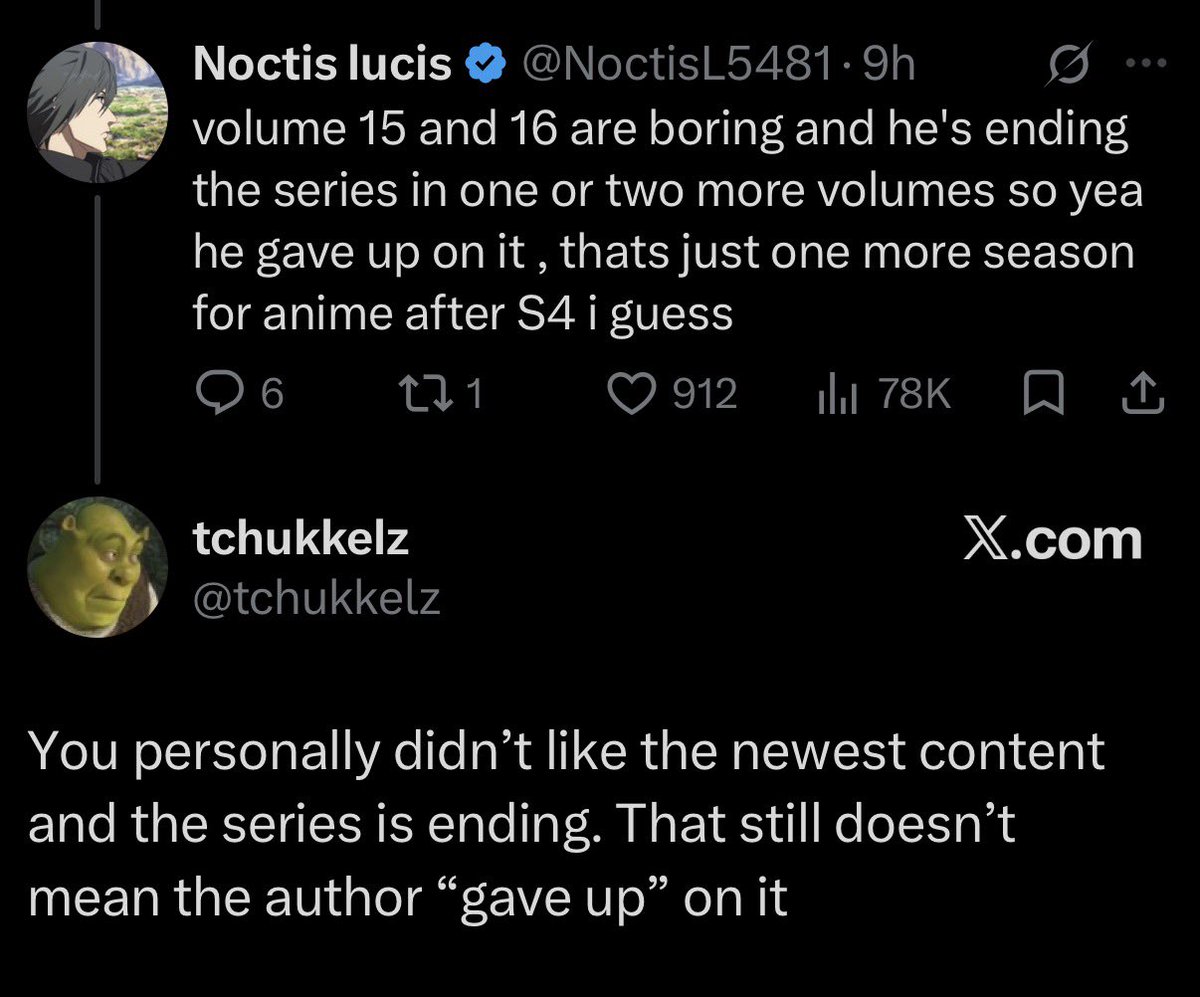 Swan_Net's tweet photo. @numanderki @NoctisL5481 I never said the series is bad??? I adore overlord however there’s been a sharp decline in quality after the evil eye side story.  And I’m refering to others in the comments saying very stupid takes about the LNs which are obviously from someone who never read the LN https://t.co/mBWNFtOHGq