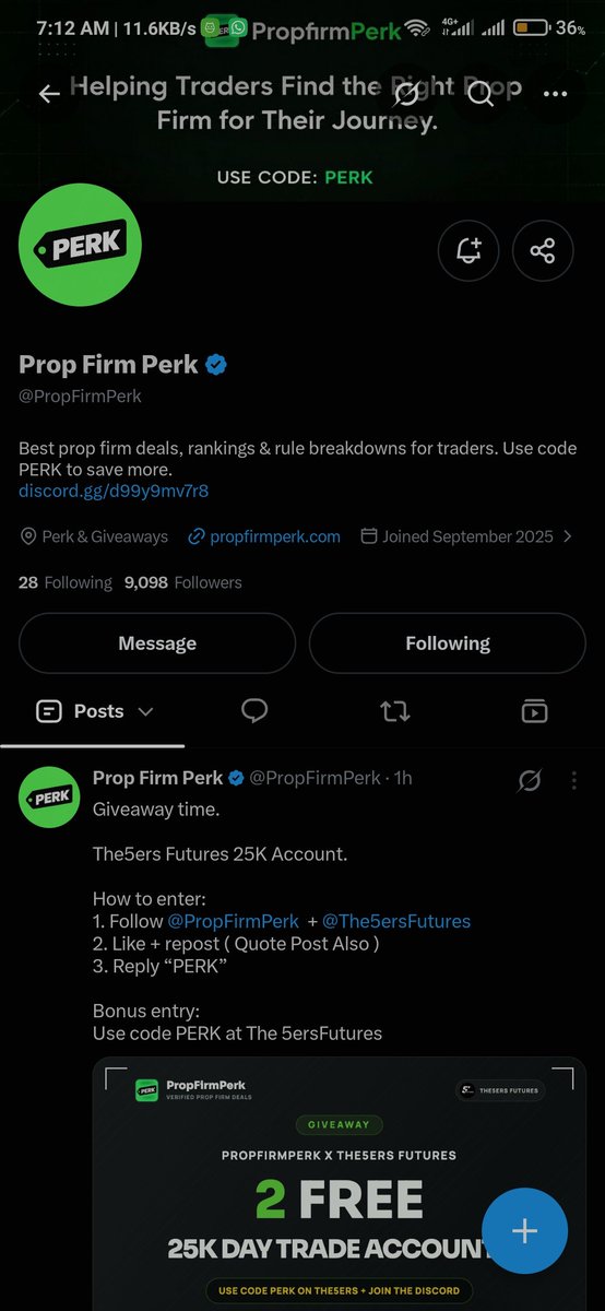 somtono2o's tweet photo. @PropFirmPerk @The5ersFutures Peak https://t.co/VNKmp79VaT