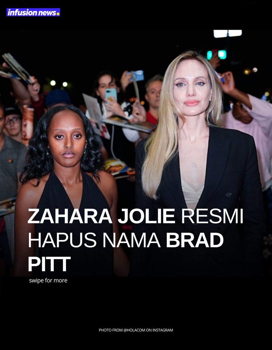 Infusionet's tweet photo. Zahara Marley Jolie resmi menghapus nama belakang "Pitt" dari namanya secara hukum🧑⚖️ #InfusionNews https://t.co/CAoGdnazHH
