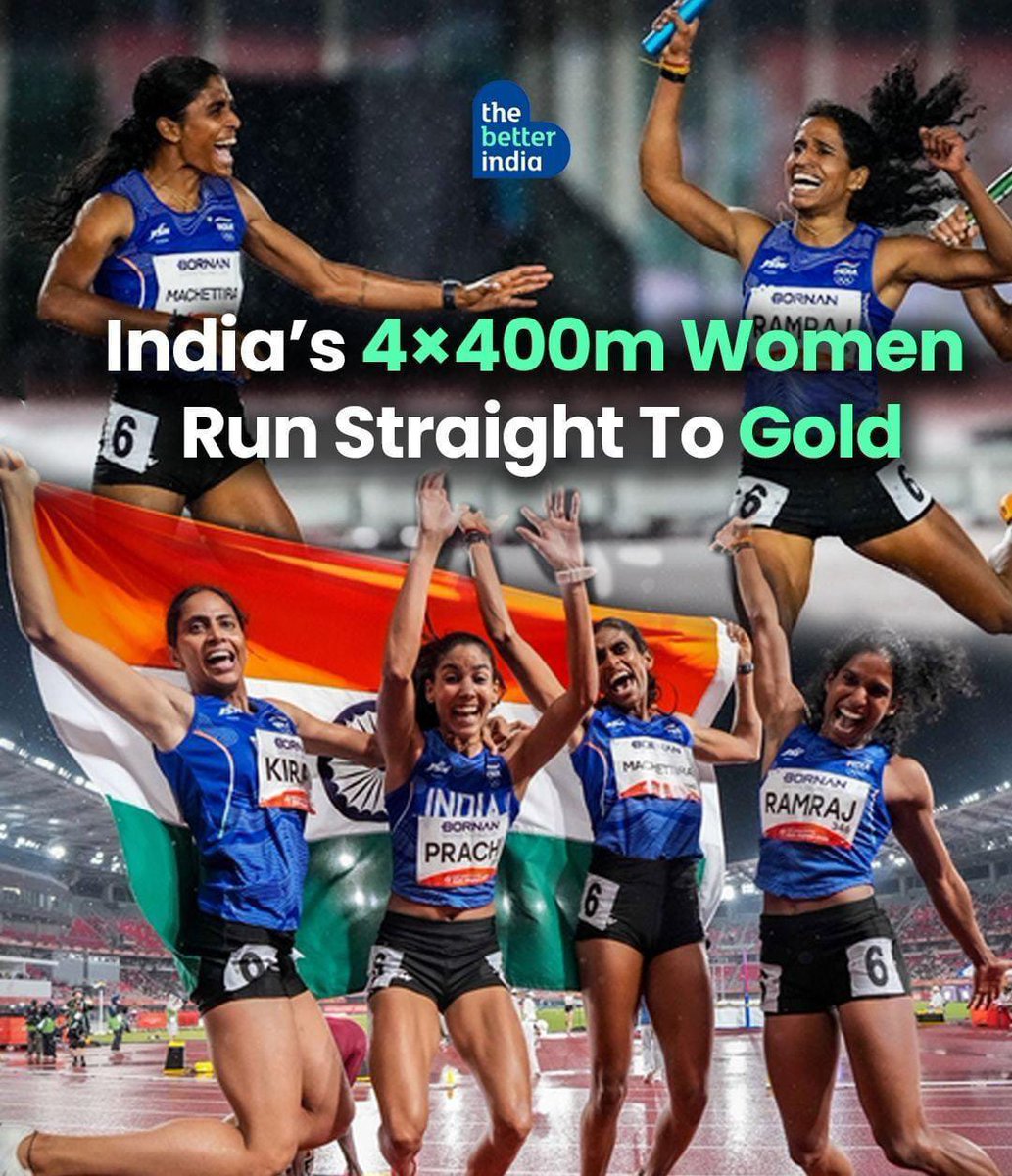 realsarathkumar's tweet photo. It is a matter of immense pride that Indian women athletes have scripted remarkable victories at the 2026 Asian Games in Aichi-Nagoya, Japan.

I would like to specially congratulate Vithya Ramraj, the talented athlete from Coimbatore, Tamil Nadu, who has created history by breaking the 42-year-old national record of the legendary P.T. Usha in the women’s 400m hurdles.  Clocking an outstanding 54.75 seconds, Vithya surpassed P.T. Usha’s long-standing record of 55.42 seconds, set at the 1984 Los Angeles Olympics.

Adding to this glory, Kiran, Machettira Poovamma, Prachi and Vithya Ramraj won the Gold Medal in the Women’s 4×400m Relay, finishing in 3:29.69.

My heartfelt congratulations to these exceptional women athletes who have made India and Tamil Nadu proud on the international stage. May their determination, dedication and sporting excellence inspire generations of young athletes and lead them to many more glorious victories.

Indian athletes have made the nation proud by securing 55 medals — 8 Gold, 21 Silver and 26 Bronze — at the 2026 Asian Games! 

My warmest congratulations to all our medal winners and every member of Team India for their outstanding achievements.

Congratulations, Champions! Bravo, Team India! 🇮🇳🥇🏆
Jai Hind! 🇮🇳

#Asiangames2026