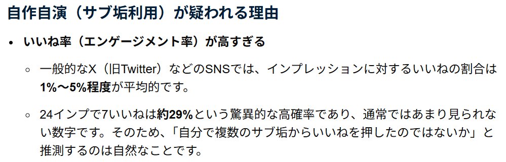 ARN20260307's tweet photo. @baru0bcer @h9zfkaf1 大変失礼致しました

私の主張は「ストリック感度＝僕鋼鉄（旧名ちゃん）」という前提の上で初めて成立するものであるため確認したかったというのが質問の趣旨になります

貴方の過去ポストのインプに対するいいねの割合の不自然さ（画像①～③）から、今回のいいね（画像④）も自作自演を疑いました https://t.co/bqNe4VbmOY