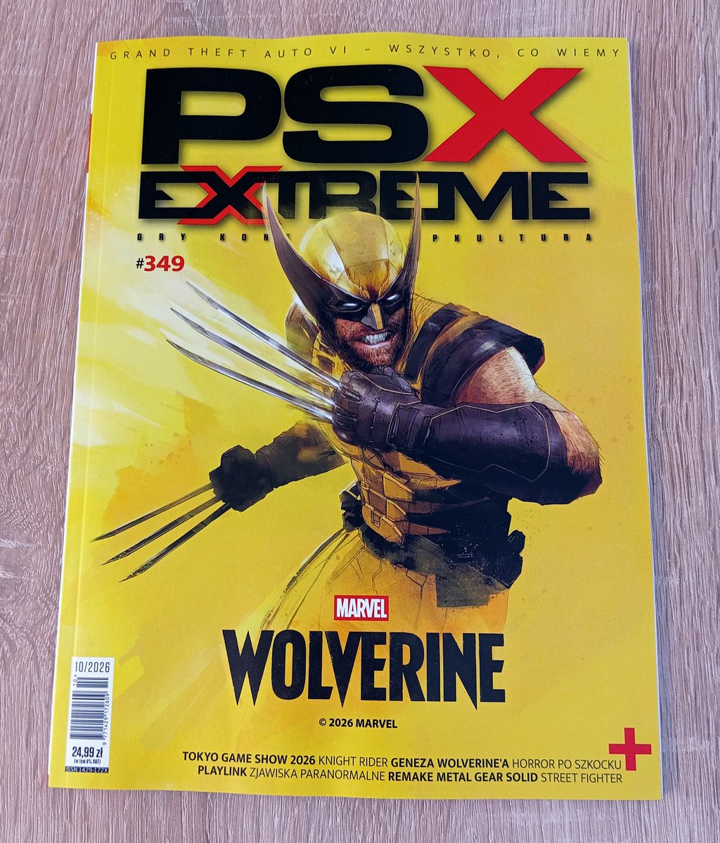 PixelPowerLine's tweet photo. The October 2026 issue of PSX Extreme — Poland's monthly console and gaming magazine 🎮 — features Marvel's Wolverine on the cover #349 📖 (116 pages).

#PSXExtreme #GamingMagazine #Poland #MarvelWolverine https://t.co/fBlGHcznxr