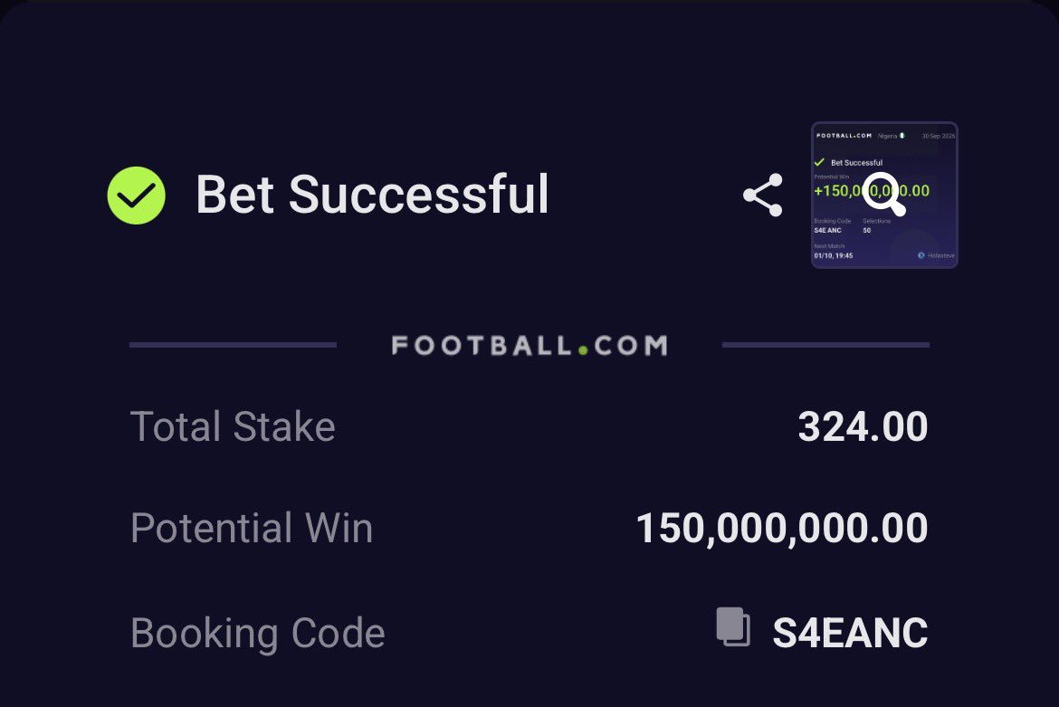 HolaSteve4's tweet photo. 1st - 11th ⚽️ 

295,273 odds       S4EANC (50games)

43,411 odds           RF5Q01
13,995 odds          QCFD0X
5,115 odds              UHTFBZ
415 odds                 MH5C09 https://t.co/eFnn5H32e9