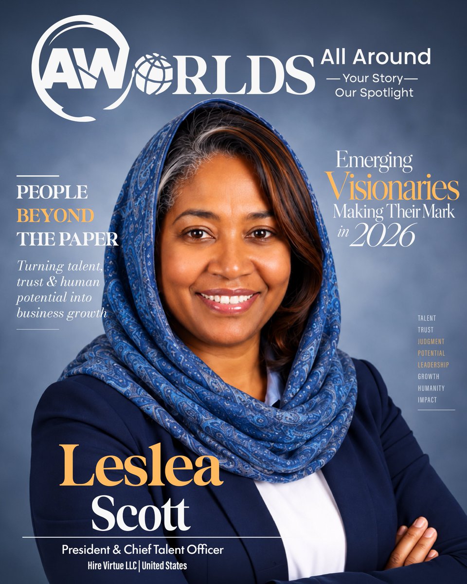 all_aroundworld's tweet photo. Leslea Scott - Emerging Visionaries Making Their Mark in 2026
📷 Read the full feature:
https://t.co/Pv2AHFsOrq
#AllAroundWorlds #EmergingVisionaries #LesleaScott #HireVirtue #TalentAcquisition #HumanResources #Recruitment #Leadership #FutureOfWork https://t.co/HM0qkDKAka