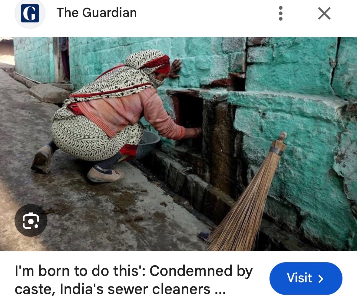 zhao_dashuai's tweet photo. You literally have a caste of people; the Dalits who are BORN to clean the sewage without any protection. https://t.co/zB7J3nQgJA