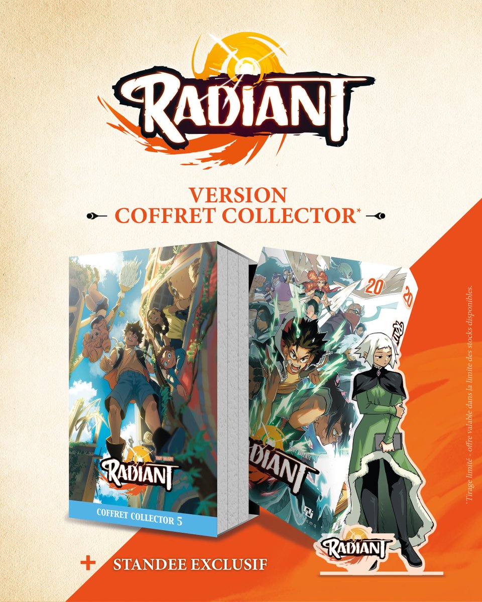 AnkamaEditions's tweet photo. 20 tomes, ça se fête ! 🎉

Pour la sortie du tome 20 de Radiant de Tony Valente, 3 versions vous attendent  !

Pour quelle version allez-vous craquer ? 🤩

📅 Rendez-vous le 30 octobre en librairie ou sur @AnkamaShop_FR  et dès maintenant en pré-commande. 

#radiant #tonyvalente https://t.co/UVzH4w5yva