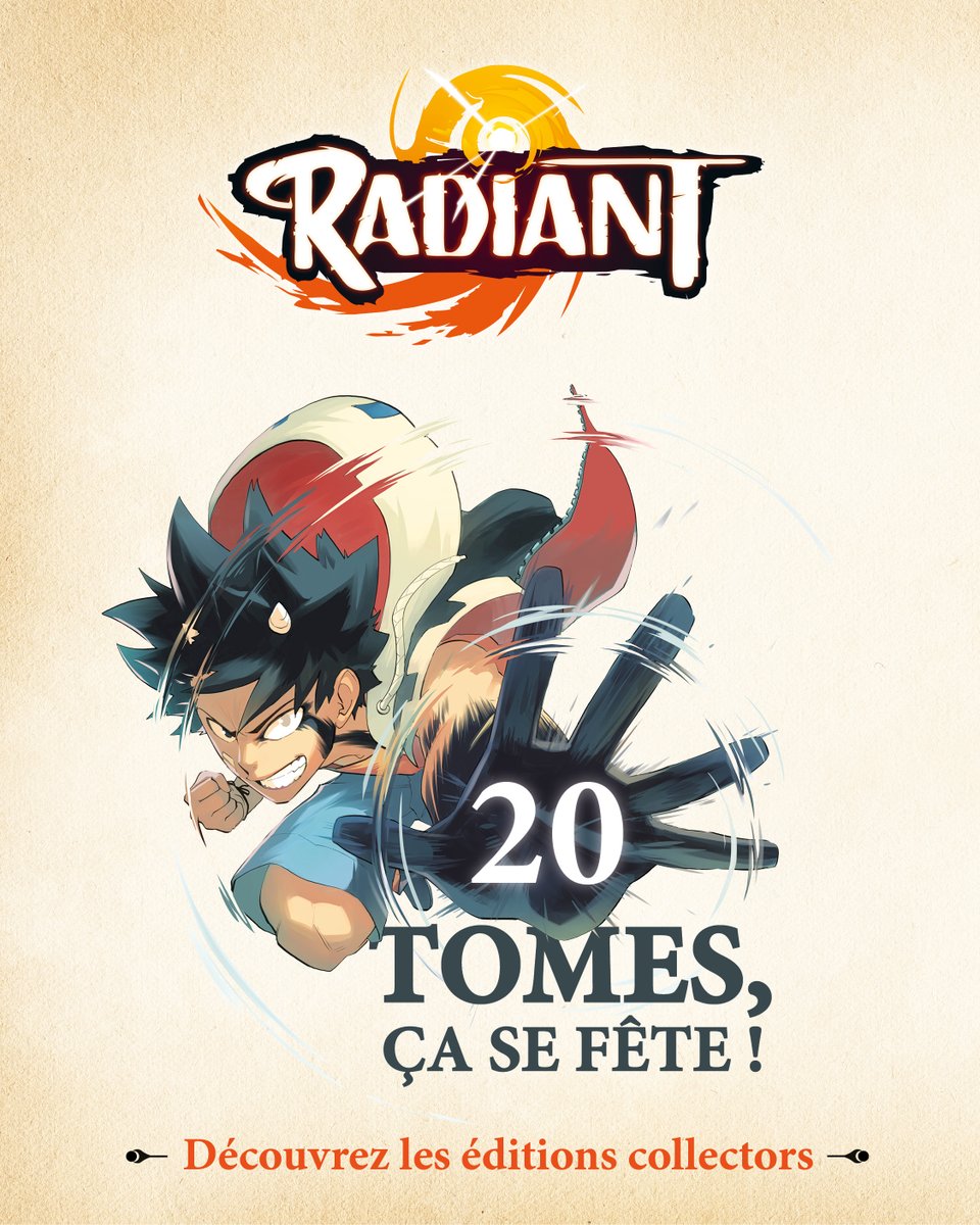 AnkamaEditions's tweet photo. 20 tomes, ça se fête ! 🎉

Pour la sortie du tome 20 de Radiant de Tony Valente, 3 versions vous attendent  !

Pour quelle version allez-vous craquer ? 🤩

📅 Rendez-vous le 30 octobre en librairie ou sur @AnkamaShop_FR  et dès maintenant en pré-commande. 

#radiant #tonyvalente https://t.co/UVzH4w5yva