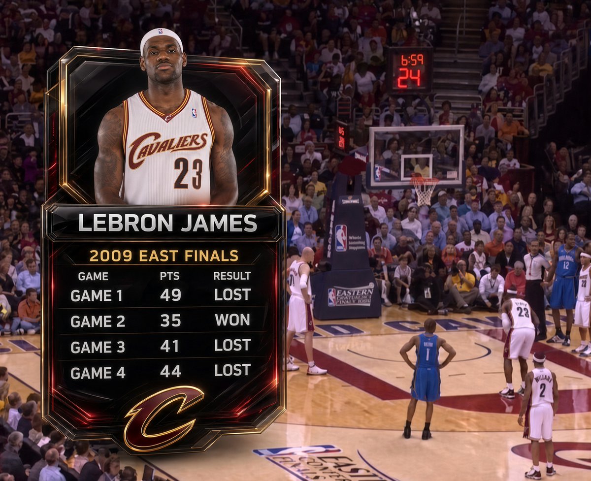 LBJsBest's tweet photo. LeBron outplayed everyone on both sides in the 2009 ECF by a wide margin…

Wins that series easily with a real supporting cast lol https://t.co/bgxCUtoxGx