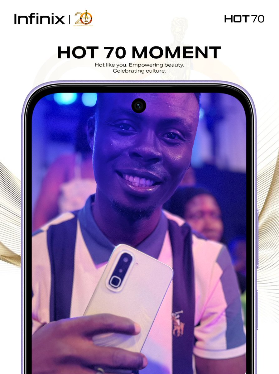 InfinixGhana's tweet photo. All eyes on the HOT 70.
Style, Power, and Pure beauty.
#infinixghana #infinix #ghanasmostbeautiful #starperformer #infinixhot70 #gmbinfinixhot70 #hotlikeyou #gmb2026 #45wfastcharge #heliog100ultimate https://t.co/lcimEjZ8Bl