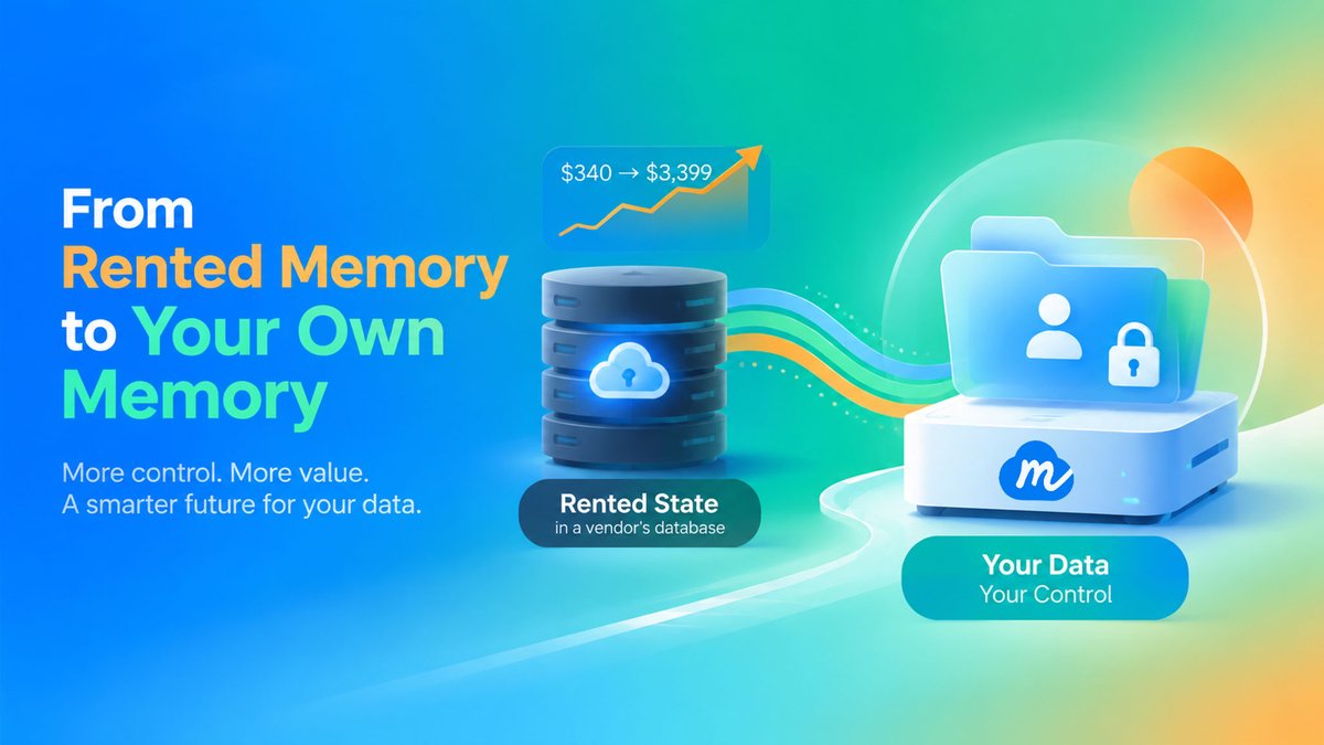 MemoLabsOrg's tweet photo. DRAM is up 5x in a year — a 128GB kit went from $340 to $3,399.

Agent memory keeps growing, and it's all rented state in a vendor's database.

DataDID gives memory an owner. MEFS puts it in user-controlled storage. https://t.co/G2lxVLLPVh