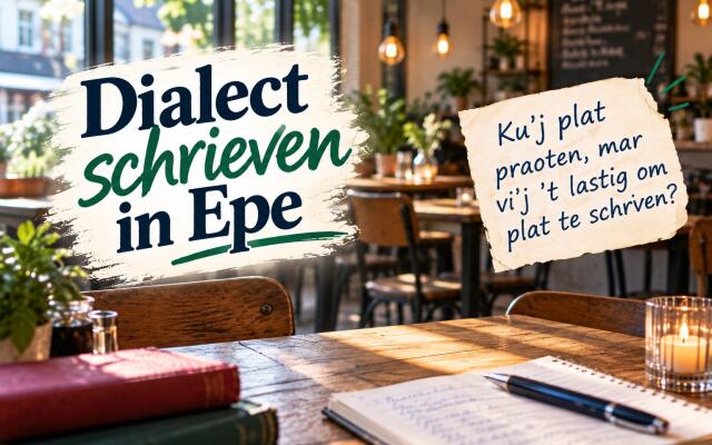 Erfgoedcentrum's tweet photo. ✍️ 𝐊𝐮’𝐣 𝐩𝐥𝐚𝐭 𝐩𝐫𝐚𝐨𝐭𝐞𝐧, 𝐦𝐚𝐫 𝐯𝐢’𝐣 ’𝐭 𝐥𝐚𝐬𝐭𝐢𝐠 𝐨𝐦 𝐩𝐥𝐚𝐭 𝐭𝐞 𝐬𝐜𝐡𝐫𝐢𝐞𝐯𝐞𝐧?
Op 5 november organiseert het ECAL een schriefcafé in Epe!
👉 Voor meer info en aanmelden zie: https://t.co/fQStocAdL1
#Veluws #veluwe #streektaal #dialect #epe https://t.co/k90zP5GOyt