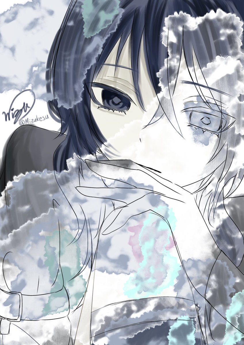 Mizukesu's tweet photo. ラフ→線画→完成（2枚）
この子お気に入りだからもっと描く予定
クラゲちゃん

#デジタルイラスト　#創作イラスト https://t.co/Gb0t1R6OgI