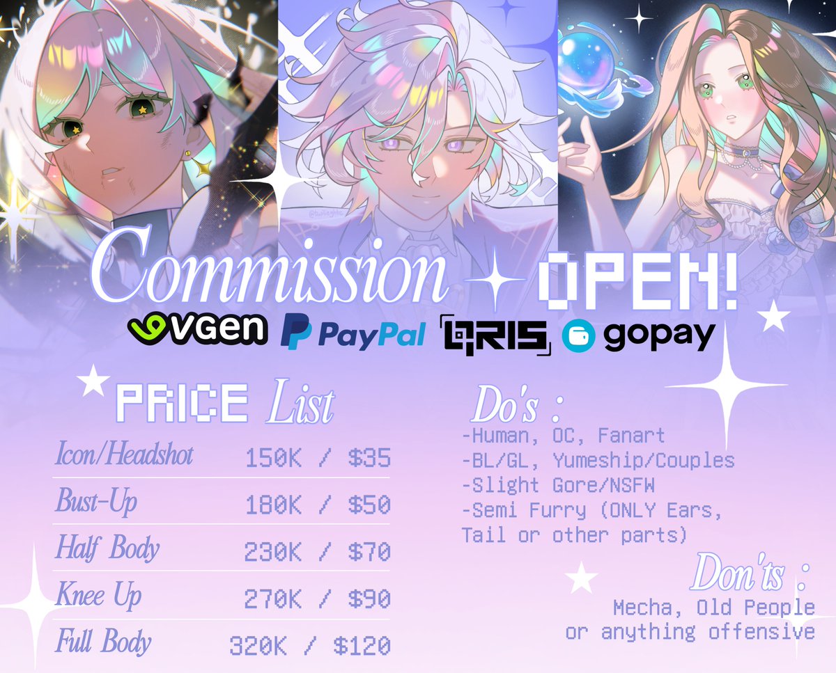 twilieghtc's tweet photo. [Likes &amp; RT are very appreciated 💗]

COMMISSION OPEN! ⊹ ࣪ ˖ ໒꒱
hello! I'm opening comms for local and international with limited slots and waitlist!

more samples: https://t.co/O3djCs3ifK
VGen: https://t.co/nfVyItJVTl

feel free to dm me if you're interested! (๑•ᴗ•๑)♡ https://t.co/VYBoyQwhjC