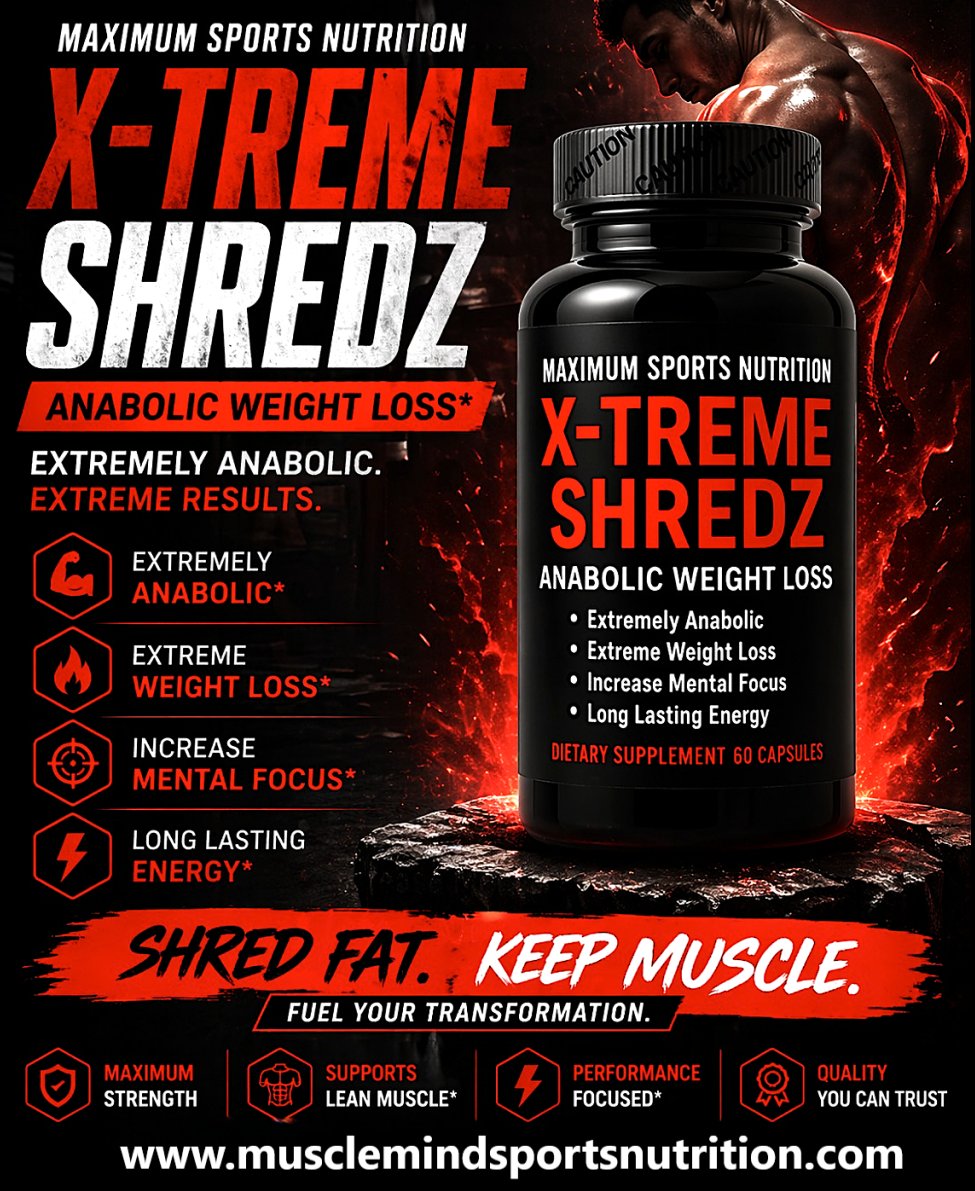 Will_MaxSports's tweet photo. Maximum Sports Nutrition XTREME Shredz Black Series Anabolic Weight Loss is 20% off using Promo Code MAX20 at checkout. Visit https://t.co/ffoG5WUVgk or call 609-334-3295 to place your order today. #weightloss #fatloss #fatburner #energy #exercise #fitness #workout #hormones #gym https://t.co/PishdYHxDz