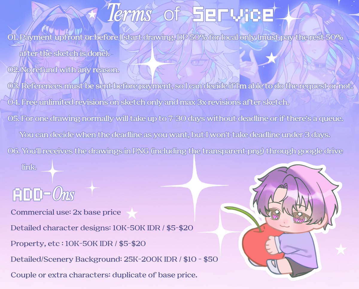 twilieghtc's tweet photo. [Likes &amp; RT are very appreciated 💗]

COMMISSION OPEN! ⊹ ࣪ ˖ ໒꒱
hello! I'm opening comms for local and international with limited slots and waitlist!

more samples: https://t.co/O3djCs3ifK
VGen: https://t.co/nfVyItJVTl

feel free to dm me if you're interested! (๑•ᴗ•๑)♡ https://t.co/VYBoyQwhjC
