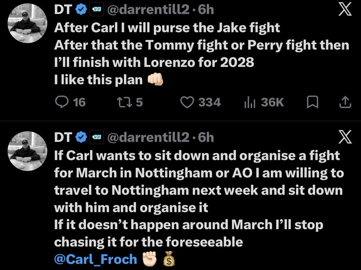 IfnBoxing's tweet photo. ‼️ Darren Till on his fighting plans including Carl Froch, Jake Paul, Tommy Fury/Mike Perry and Lorenzo Hunt 👀 https://t.co/tt2appaj9s