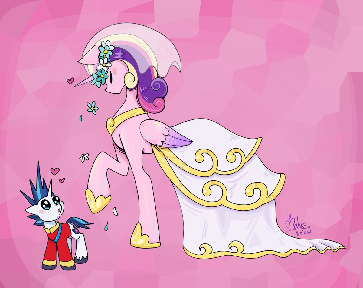 MalusKrow's tweet photo. prompt: outdated trend, the beautiful bride and the ugly ass groom
#cringetober #mlp #princesscadence https://t.co/B1gTWYdfFE