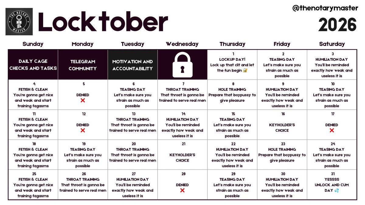 Thenotarymaster's tweet photo. One day to go until Locktober 2026 🔐 
Be sure not to miss out and get your place in this years challenge 🔥 

https://t.co/TFRtdHLdEt https://t.co/HTMiyPEzUn