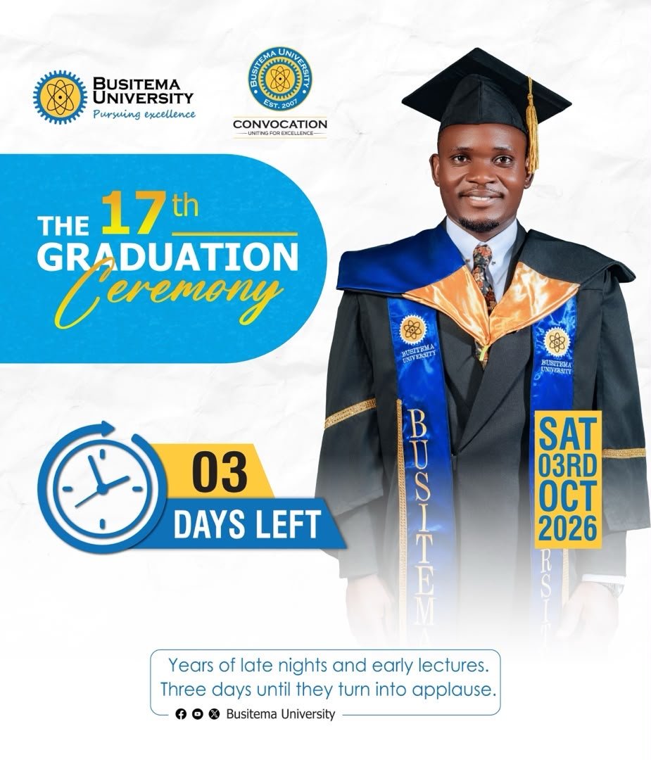 BusitemaFOE's tweet photo. 3 days to the 17th Graduation @BusitemaUniv https://t.co/Rl9iFTwJRL
