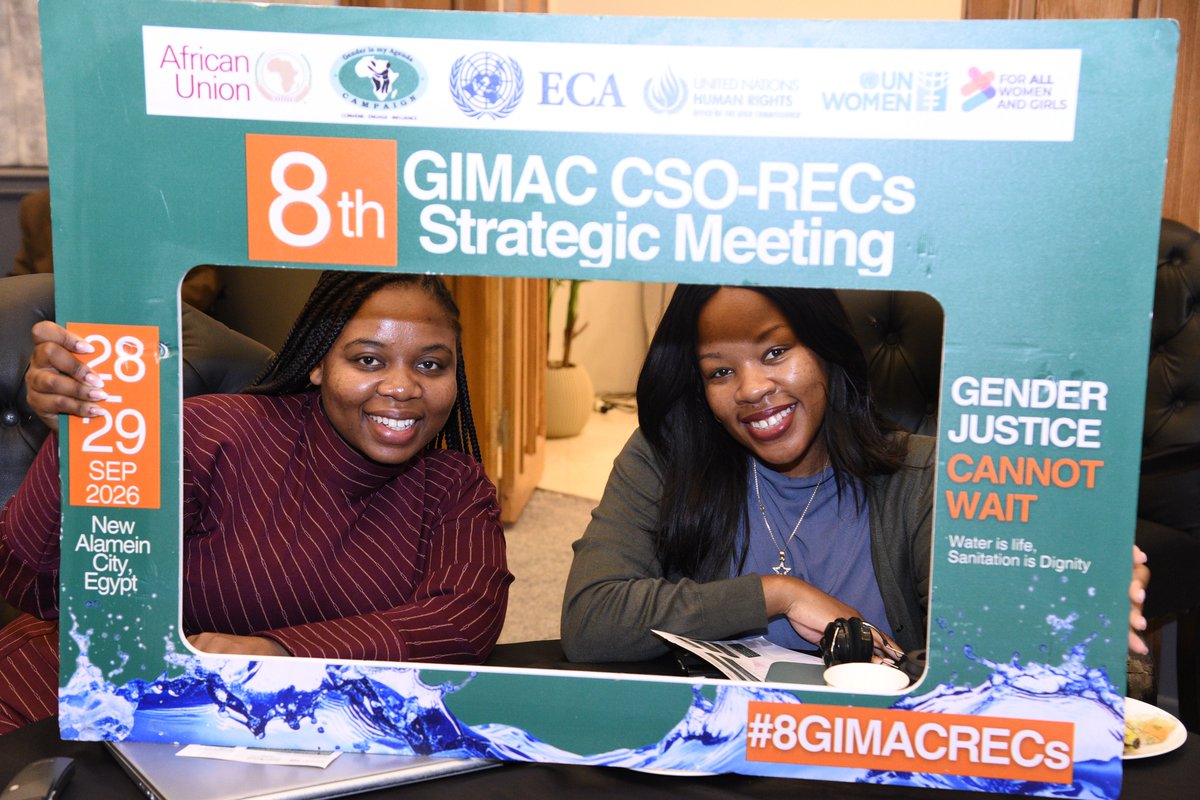 TheWIPCentre's tweet photo. 1/💧 What does it take to make water governance truly gender-transformative?

This was one of the overarching questions at the #8GIMACRECs Strategic Meeting in New Alamein, Egypt.

This question matters because water and sanitation are not simply issues of infrastructure and service delivery.

🔶 The African Union’s 2026 Theme of the Year — “Assuring Sustainable Water Availability and Safe Sanitation Systems to Achieve the Goals of Agenda 2063” —places water and sanitation at the centre of Africa’s development agenda.
🔶 The Africa Water Vision 2063 and Policy similarly positions water as fundamental to health, food security, education, peace, economic productivity, climate resilience and inclusive development.

But for women and girls, access to water and sanitation is also shaped by gender inequality, unpaid care responsibilities, inadequate sanitation facilities, climate pressures, displacement and limited participation in decision-making.

The #8GIMACRECs Strategic Meeting therefore examined what it would take to ensure that the continent’s water agenda responds to these realities.

1️⃣ Governance and WASH
Discussions called for stronger accountability for water commitments, including regular government reporting, meaningful inclusion of women rather than representation for the sake of numbers, and reparatory approaches to addressing inequalities in women’s access to water.

The cluster also raised an emerging policy question: the need for an African position on the water demands of AI data centres and their implications for water resources.

2️⃣ Peace, Security and WASH
Discussions here connected water governance to peace and security. Participants called for women and young people to have meaningful representation in water-management bodies, WASH to be integrated into post-conflict reconstruction, community water harvesting to contribute to conflict prevention, and gender-responsive budgeting for WASH.

3️⃣ Education and WASH
The meeting recognised the close relationship between water, sanitation and girls’ education. Safe and accessible WASH facilities are essential to creating learning environments where girls can attend, remain in school and learn with dignity. The discussions further highlighted the need to consider the needs of girls with disabilities and strengthen community and women’s organisation participation in monitoring WASH services.

Across these discussions, one thing is clear:
📌 Water justice cannot be separated from gender justice.

Achieving the ambitions of Africa Water Vision 2063 will require more than policies and commitments. It will require resources, accountability, meaningful participation and systems that recognise the different realities of women and girls.

The #8GIMAC CSO–RECs Strategic Meeting provided an important space to advance these conversations and strengthen collective advocacy for a water future in which women and girls are not only beneficiaries of water governance, but active decision-makers in shaping it.

#16GIMACYouth  #GenderResponsiveWASH #WaterJustice #YoungWomenLead
@IPPFAR @unwomenuganda @ACCORD_online @amwaafrika @_AfricanUnion @AU_WGYD @WILDAFAO 

📸 Photo Courtesy: @GimacNetwork