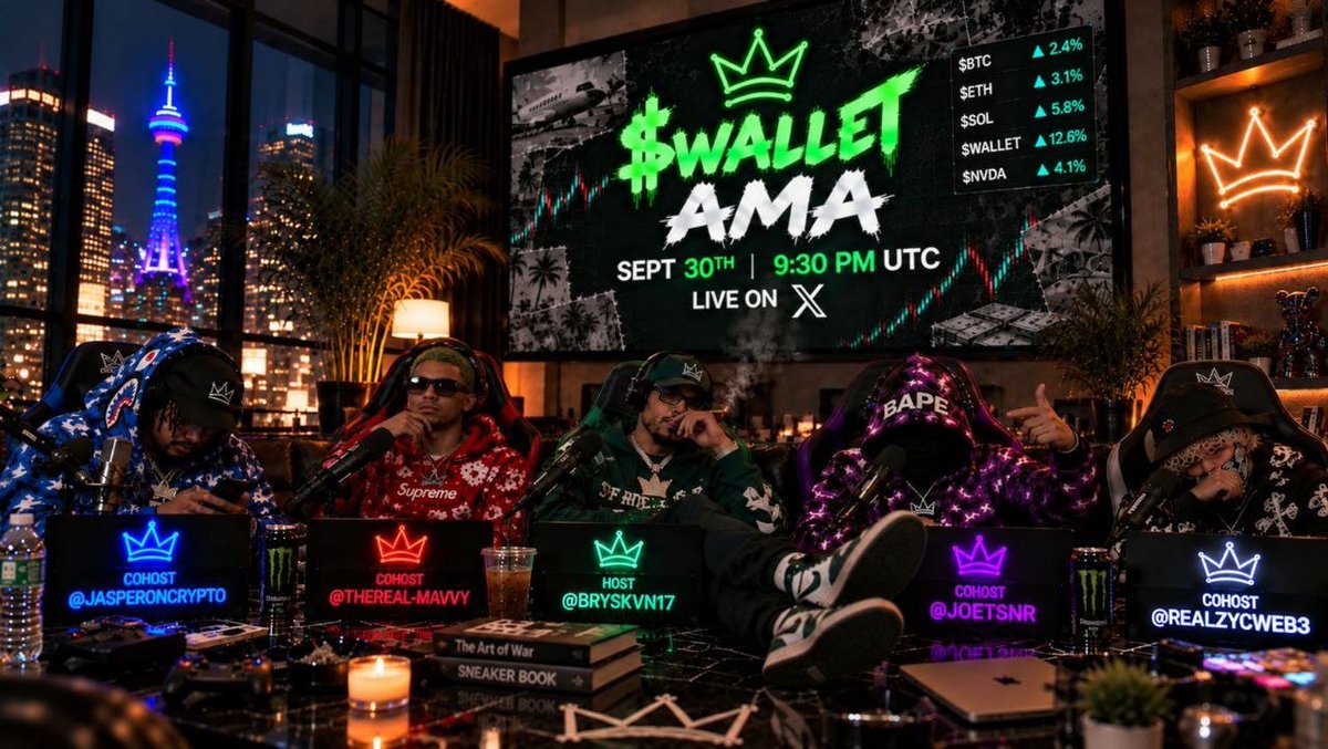 RealZCWeb3's tweet photo. 🚨 $WALLET AMA IS TODAY! 🔥👑
Join us tonight for an exciting AMA! 🎙️
⏰ 9:30 PM UTC 📍 Live on X
🎤 @JASPERONCRYPTO @THEREAL_MAVY @BRYSKVN17 @JOETNSR
Don't miss it! 🚀
#WALLET #AMA #Web3 #Crypto https://t.co/DD53FauhnR