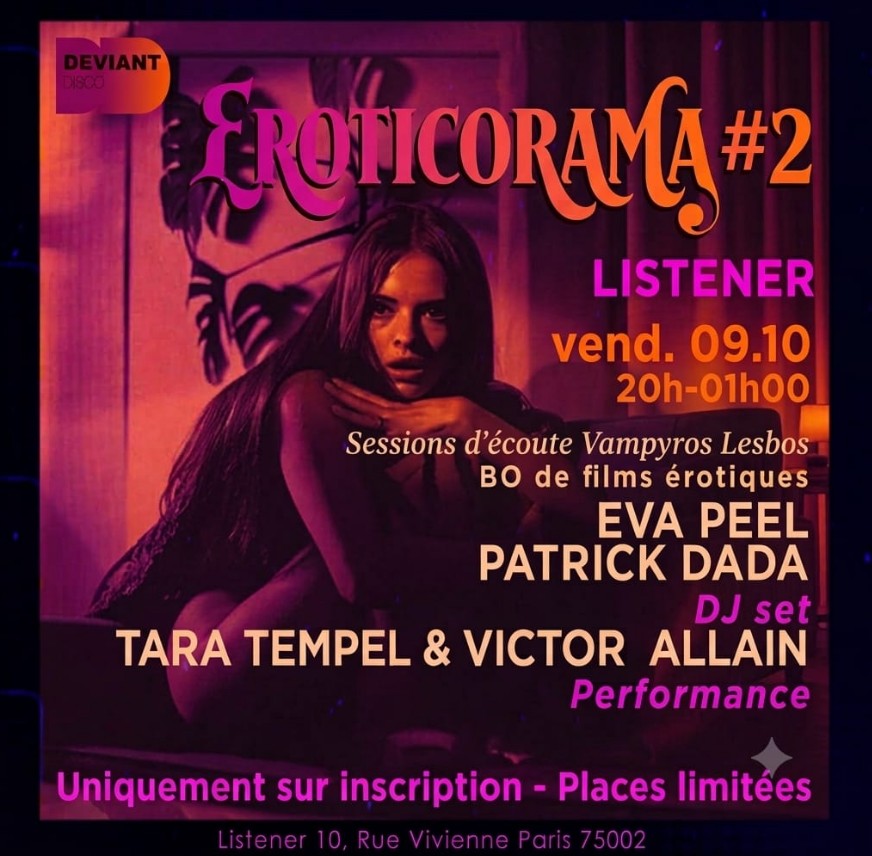 movieobjects's tweet photo. #Eroticorama : une nouvelle soirée entre bandes originales de films et performance dansée au Listener le 9 octobre -… https://t.co/jOabhkZG8B https://t.co/sliMoozf8v