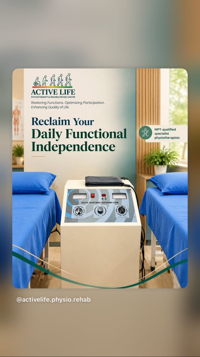 ALPhysioRehab's tweet photo. 🔥 SWD therapeutic heat may help reduce pain, increase local circulation and improve tissue flexibility—supporting comfortable movement.

Active Life Physiotherapy &amp; Rehabilitation Centre
📍 Aliganj, Lucknow | 📞 +91 74081 32604

#Physiotherapy #SWD #Rehabilitation https://t.co/IRK2FRHJpt