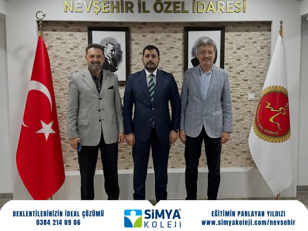 nevsehirsimya's tweet photo. Nevşehir Simya Koleji Yönetim Kurulu Başkanımız Ayhan Şenelmiş ve Genel Müdürümüz Hüseyin Çakıcı, Nevşehir İl Özel İdaresi Genel Sekreterliği görevine atanan Sayın Tolga Balak’ı ziyaret etti. https://t.co/qhlE4iUJ7M