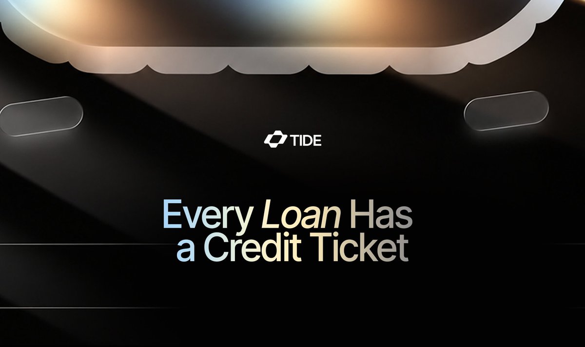 Tide_Finance's tweet photo. No vague “you owe us something” situation.

In TIDE, each loan is represented by a Credit Ticket that records key details like collateral, debt, LTV, risk grade, repayment method, expected tenor, and maturity state.
One ticket. A clear view of the position.

If you were borrowing on-chain, what would you want to see first: debt balance, risk grade, or repayment progress?