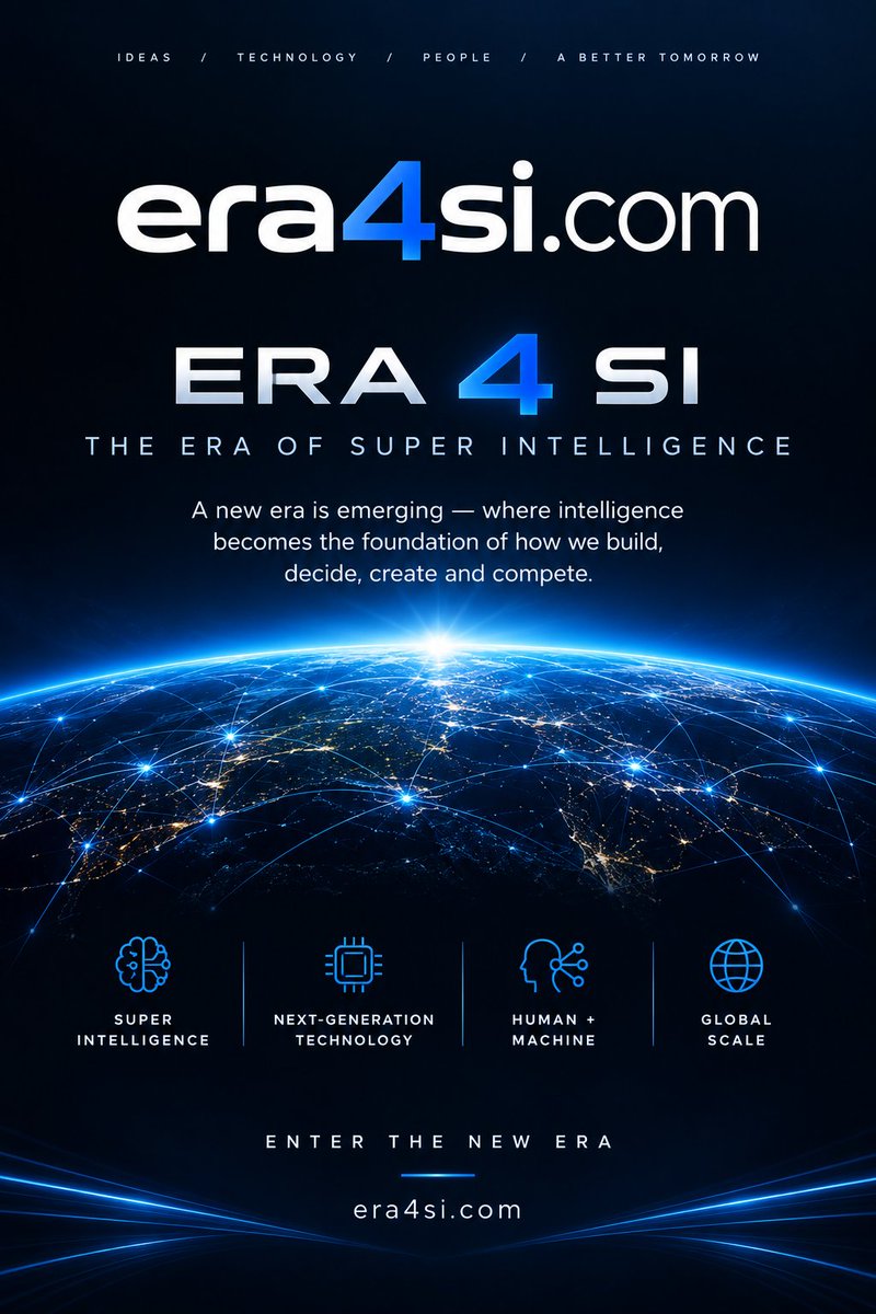 PatternRouaj's tweet photo. https://t.co/Gv8TNA93jF — The Era of Super Intelligence   A premium domain built for companies shaping the next wave of AI, autonomous systems, next‑generation technology, and human‑machine innovation.
Global. Visionary. Future‑defining. Perfect for brands building super‑intelligent platforms, innovation labs, advanced analytics, and world‑scale tech ecosystems.

https://t.co/Gv8TNA93jF is now available for acquisition.

#ERA4SI #SuperIntelligent #NextGenTech #AIInnovation #HumanMachine #GlobalIntelligence #PremiumDomain #DomainForSale #TechDomains #DigitalAssets #BrandableDomains