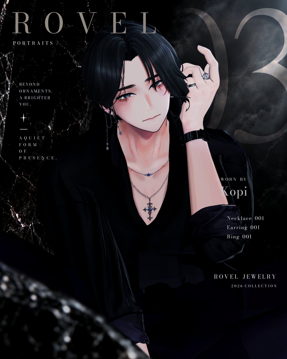 Rovel_Booth's tweet photo. Rovel Jewelry collection 『SILLAGE』

Leave more than a trace.

光が消えたあとも、
記憶に残るものを。

Model｜Kopi
X｜@kopi_vrc_722

Necklace / Earrings / Ring

#Rovel https://t.co/ZKdglF8UAb