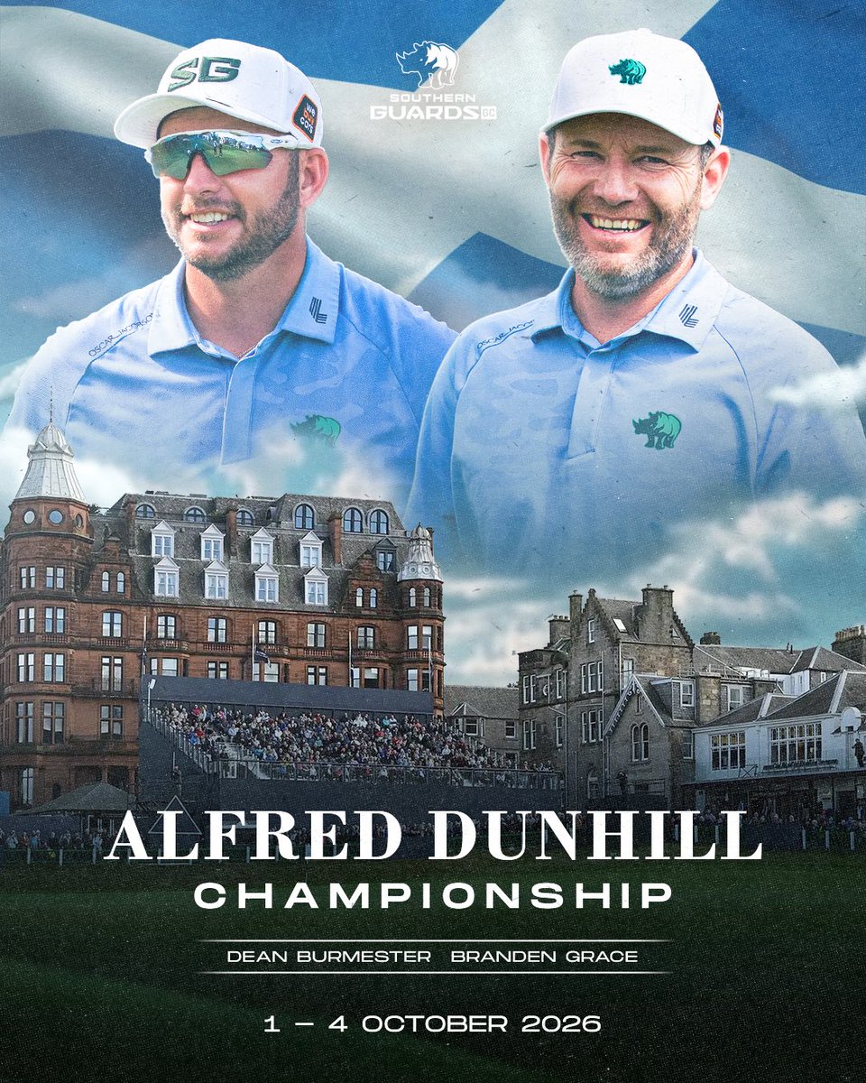 SouthernGuards's tweet photo. Welcome to Scotland 🏴󠁧󠁢󠁳󠁣󠁴󠁿

We wish Burmy &amp; Branden all the best at the 2026 Alfred Dunhill Links Championship #golf #dunhilllinks #alfreddunhillchampionship https://t.co/86pePsGlaD