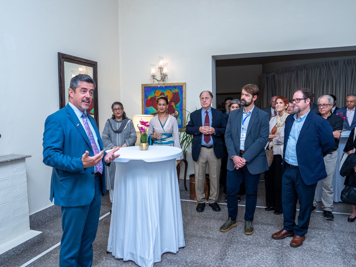 USCGLahore's tweet photo. American scholarship and the open exchange of ideas continue to build connections around the world. 🇺🇸🎓

Public Affairs Officer Torrey Goad welcomed visiting U.S. professors, Association for Asian Students (AAS) leadership, @lifeatlums representatives, and academics from across Lahore and Punjab to a networking reception hosted by the U.S. Consulate General in connection with AAS-in-Asia 2026.