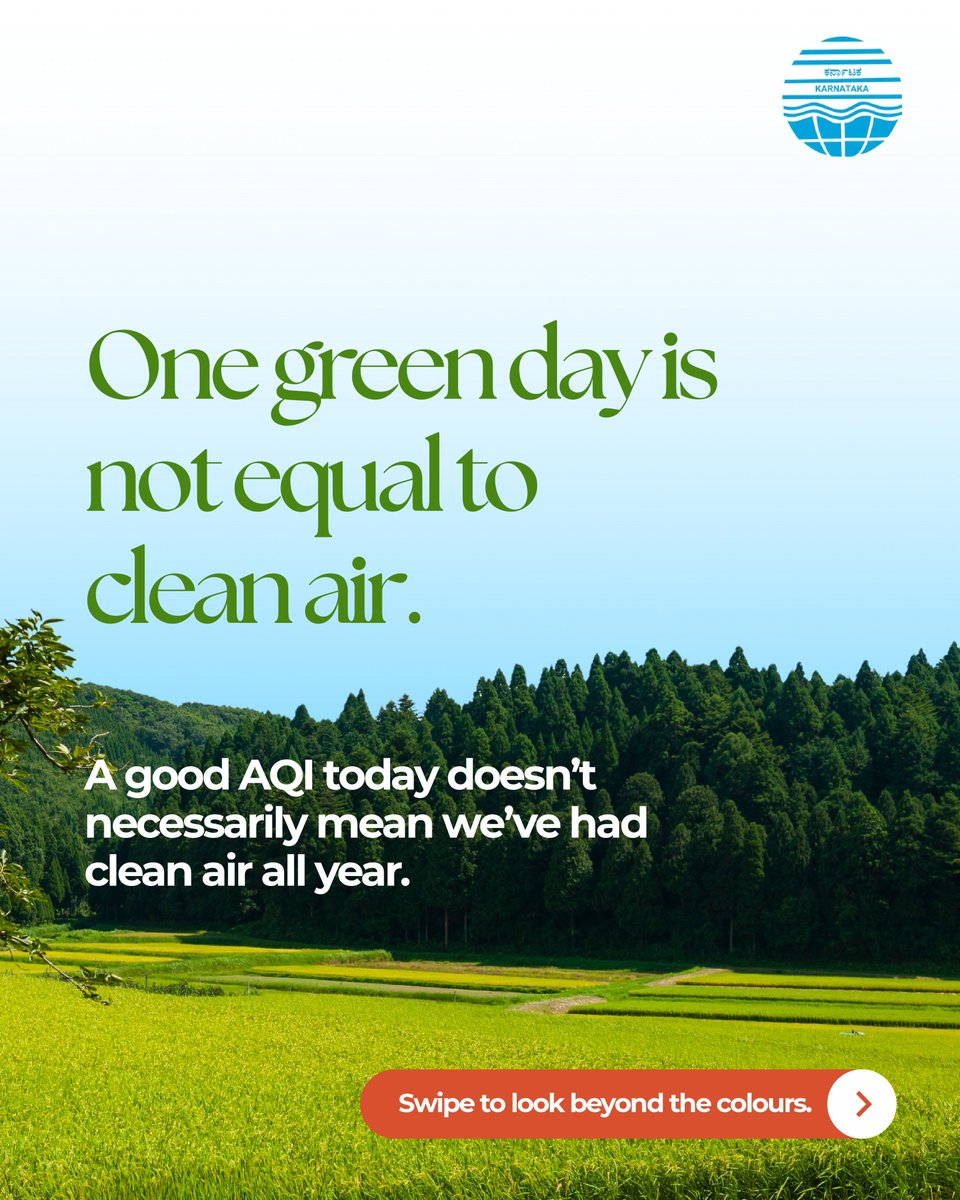 karnatakakspcb's tweet photo. One Green Day ≠ Clean Air: Look Beyond the AQI

#CleanAirAct #CleanAirSolutions #cleanaireverywhere https://t.co/9pU9NvDW6H