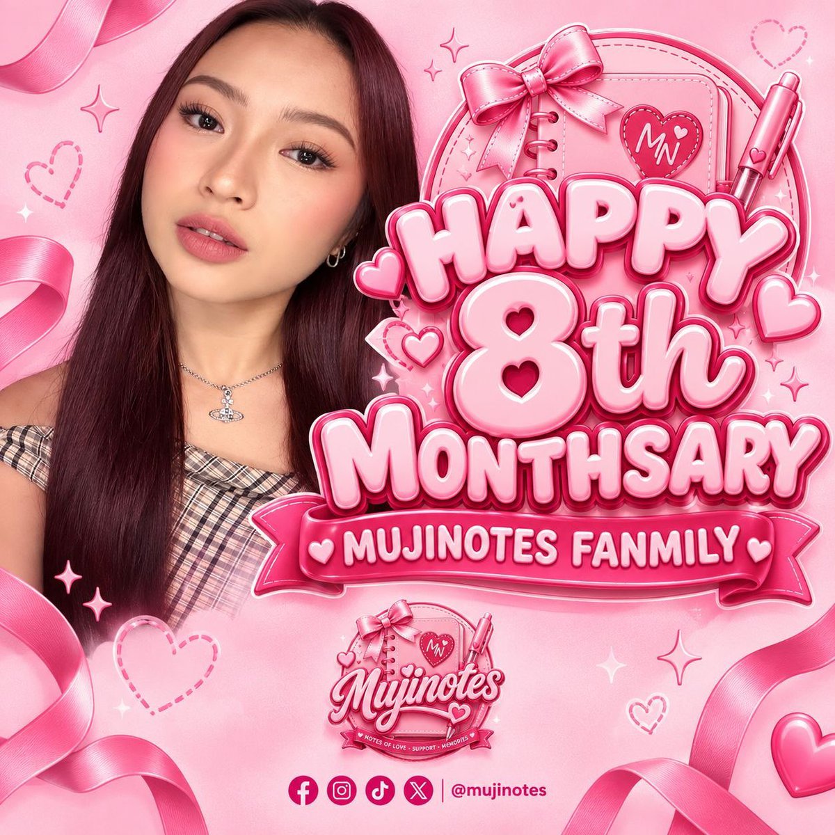 mujinotes_'s tweet photo. 🎀 HAPPY 8th MONTHSARY MUJINOTES🎀

8 months of love, support, and unforgettable moments for our Gela. 🩷 Every note, every page, every moment written with love for Angela Muji. ✨

Here’s to more memories, more love, and more moments together! 🥹🎀

#AngelaMuji https://t.co/cMQE59eeMc
