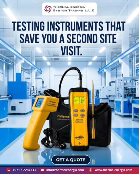 tenergia_ae's tweet photo. Get accurate readings, troubleshoot faster, and work with greater confidence using reliable HVAC-R testing instruments from Thermal Energia.
🌐 https://t.co/qfCxleYEU5
.
.
#HVACR #TestingInstruments #HVACTools #ThermalEnergia #Dubai #UAE https://t.co/AJMV7m5lXI