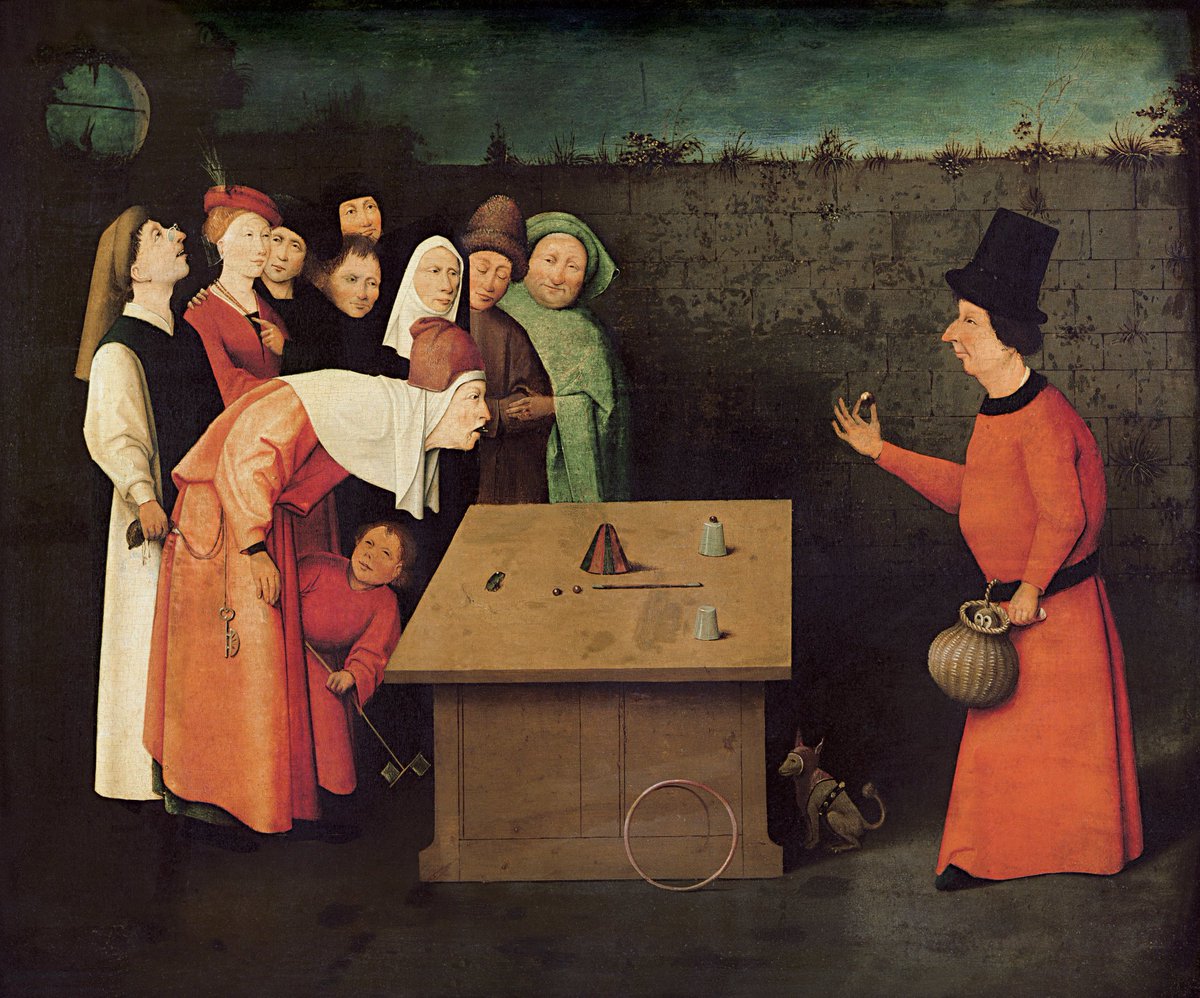 ArtGuide_db's tweet photo. Hieronymus Bosch
The Conjurer (aka The Magician), 1506 https://t.co/L8GJYJuFb0