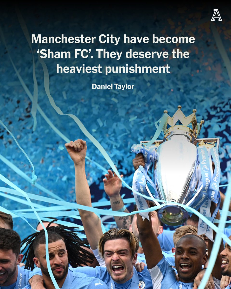 TheAthleticFC's tweet photo. No longer should it be a debate about whether the Premier League would dare to drum out Manchester City. Now the question takes another form: how can you justify anything else?

Attitudes can only harden now the first official judgment has been published, subject to an appeal, and the sheer scale of deception is clear.

No other club has swindled English football so brazenly. Nobody has gone about it in such a devious and heavy-handed fashion. It has disfigured years of competition and, for that alone, City’s supporters should probably brace themselves for the heaviest of punishments.

Enough to bring about relegation? At this stage, it feels increasingly inevitable and justified.

Let’s be clear, City deserve what is surely coming.

📝 @DTathletic 

🔗 https://t.co/PeBjfxVJgF