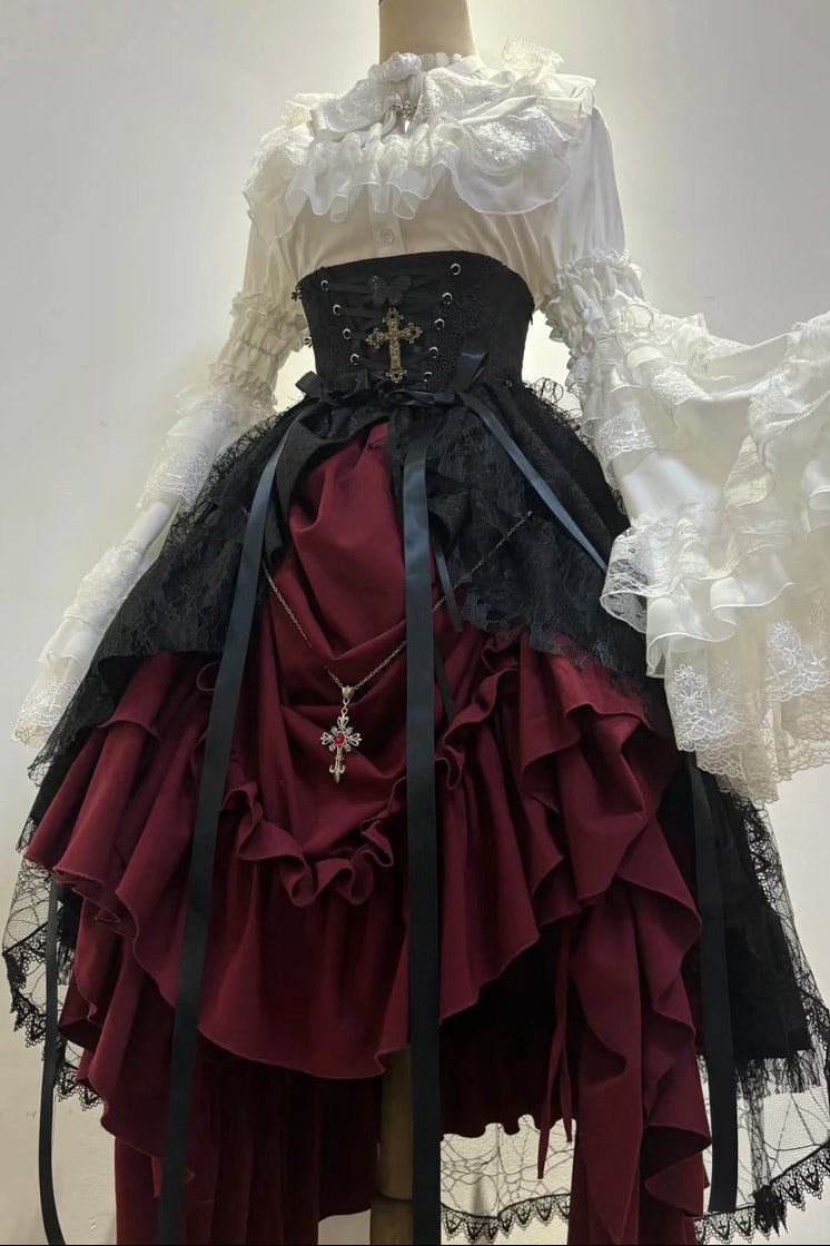 Belchic7's tweet photo. 🥀🖤十字架コルセットのゴシックプリンセスドレス🖤🥀 https://t.co/J5Vc1QD4b0