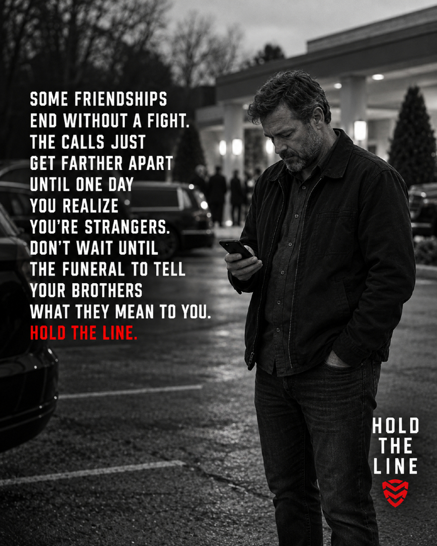 MMC_Brotherhood's tweet photo. Not every friendship ends with a fight. Sometimes it just fades until regret shows up too late. Tell your brothers what they mean to you while you still can. Tag or text one man you should not lose touch with.

#HoldTheLine #MMCBrotherhood #Brotherhood #Friendship #MensConnection #RealFriends #UncommonMan #ReachOut