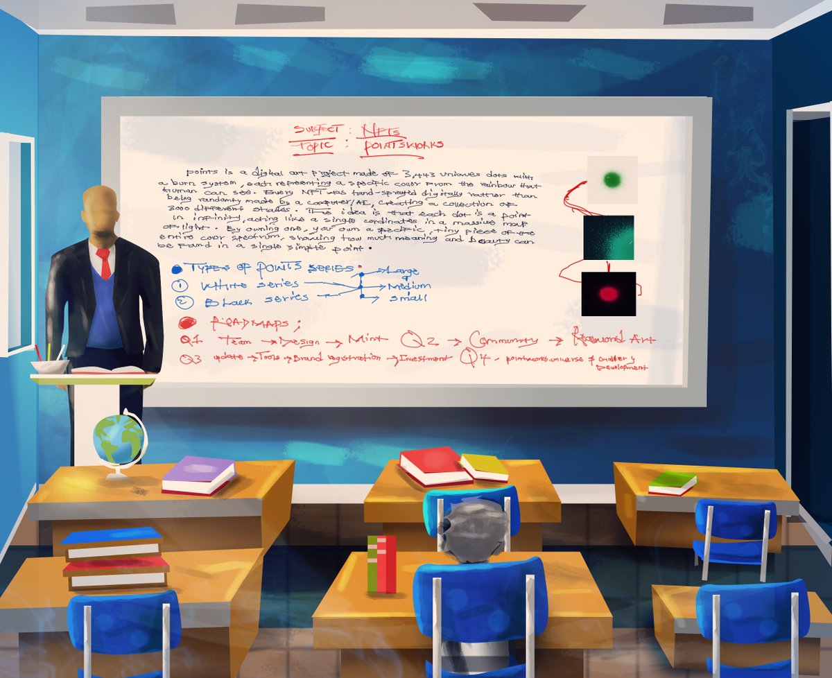 MYGraphix1's tweet photo. GM
New drop  @TransientLabs

"The Lecture room- Pointsworks"

This is a digital artwork i used to win the PointsArt 2026 Creative contest . Art inspired by Pointsworks universe. I used an educative classroom concept . I focused on the the main point. Using a classroom concept, https://t.co/77GoNqB1iH