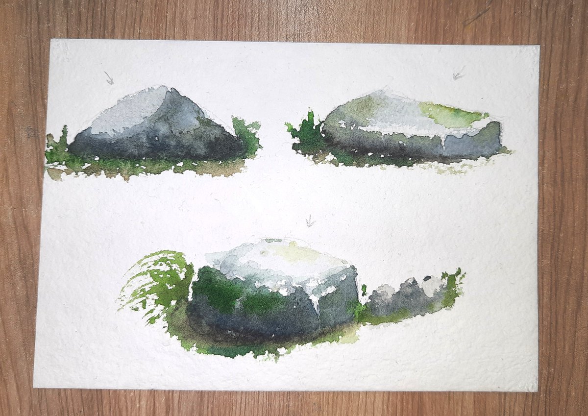 AdhiKalam's tweet photo. Mossy 🪨 rock 
#watercolor #illustrations
#waterpainting
#painting #rocks #forest #garden https://t.co/bpVghAj4X6