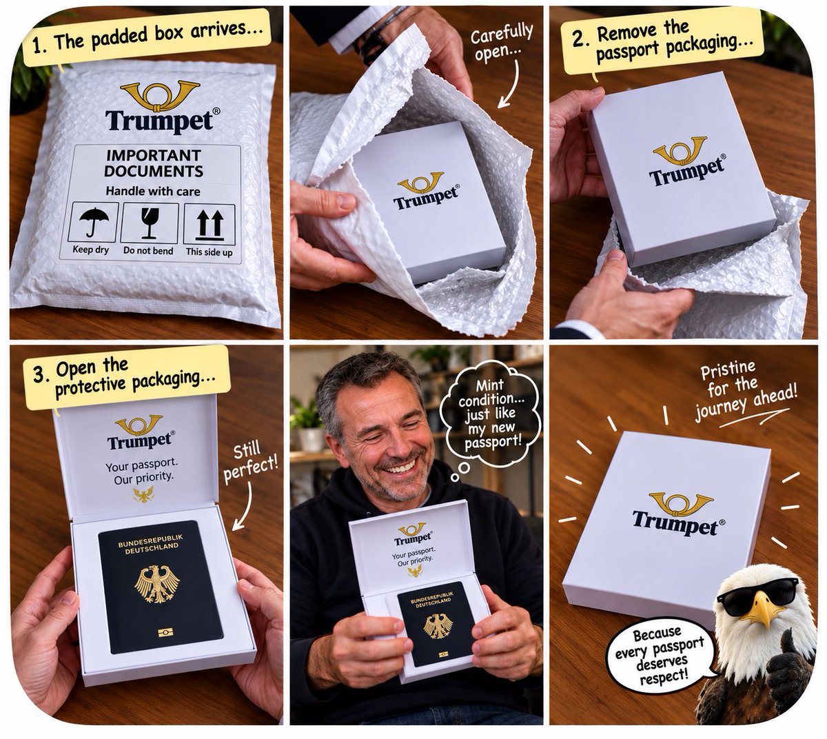 FlyGuyInTheSky's tweet photo. @krassenstein I love the way the UPS package arrives all crinkled and tatty and his box hasn’t got a crease or even a fingerprint on that gold leaf or a dent on that pristine white box 🙈🙈🙈. Even the corners are sharp. Everything about this presidency is bananas. #FixedIt https://t.co/ig9deD37Ra