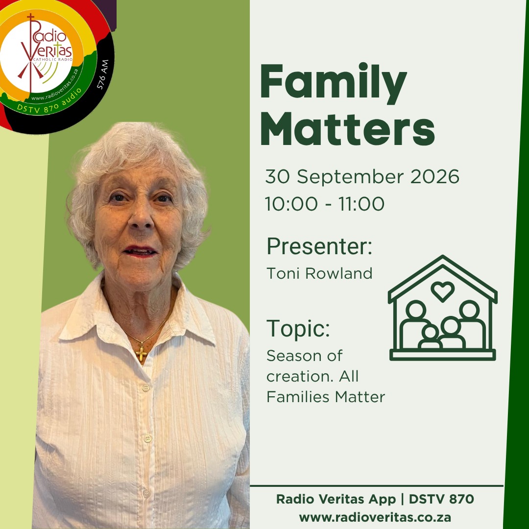 RadioVeritasSA's tweet photo. #RadioVeritasWednesdayProgrammes

#FamilyMatters with Toni Rowland on #RadioVeritasSA #Dstv870 #RadioVeritasApp

📆 30 September 2026
⏰ 10:00 - 11:00

#CommunityConnections #FaithInAction #RadioVeritasCommunity #RVCommunityEngagement https://t.co/ltiGqRDMzU